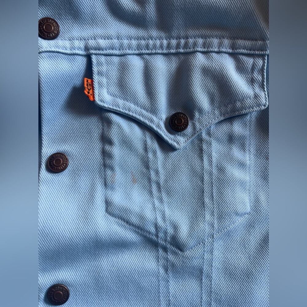 70s Vintage Levi’s Orange Tab Baby Blue Denim Jacket - Picture 5 of 11
